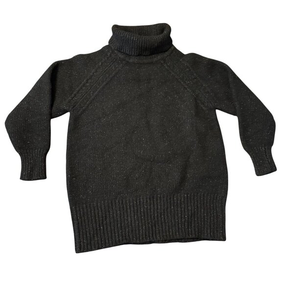 Vintage GAP chunky Turtleneck Sweater M Black Lambswool Silk 90s Unisex - Picture 1 of 8